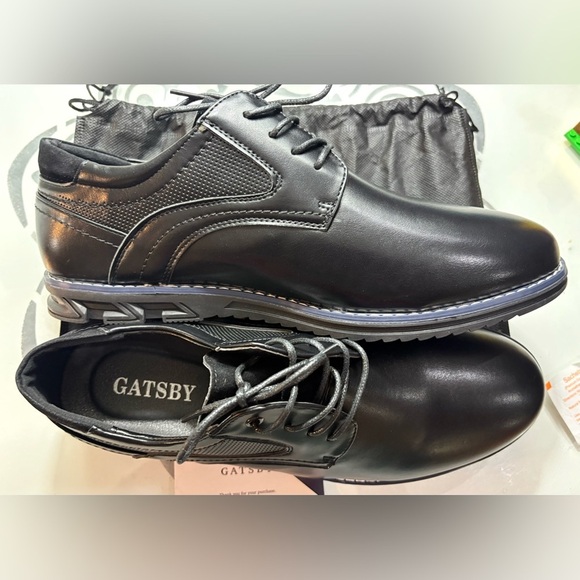New Gatsby Black Leather Men\'s Wide Shoes Orthopedic 10.5 main image 6